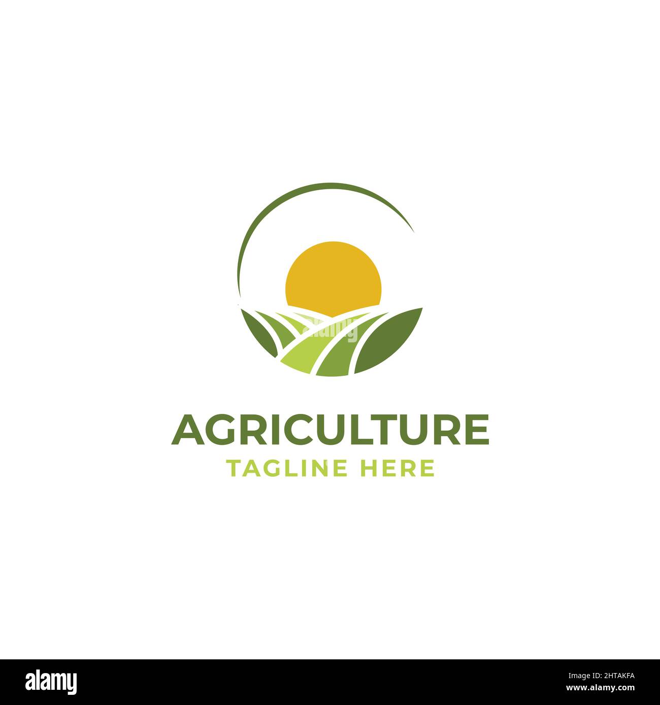 Modello vettoriale di illustrazione del logo agricolo Illustrazione Vettoriale