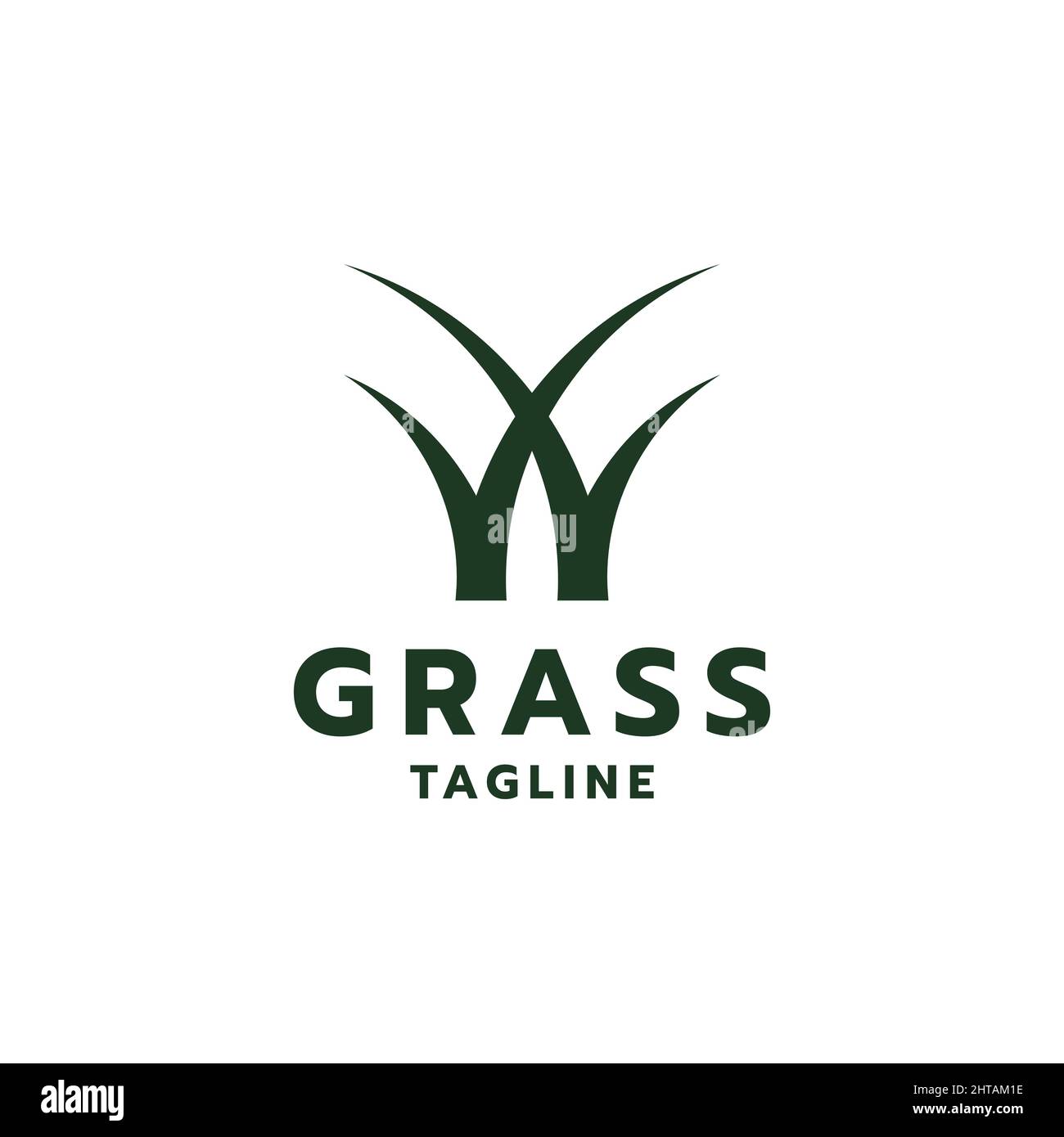 Modello vettoriale ispirazione logo Lawncare grass design Illustrazione Vettoriale