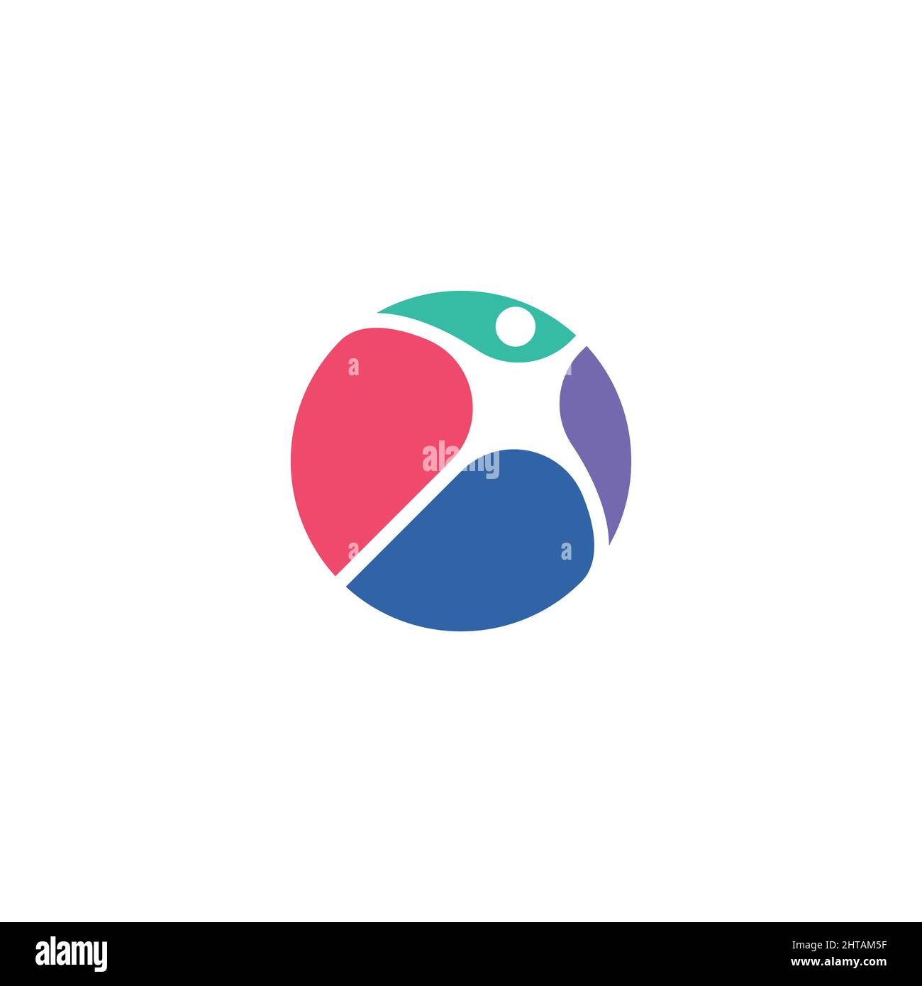Modello vettoriale di illustrazione di disegno del logo di Circle People Illustrazione Vettoriale