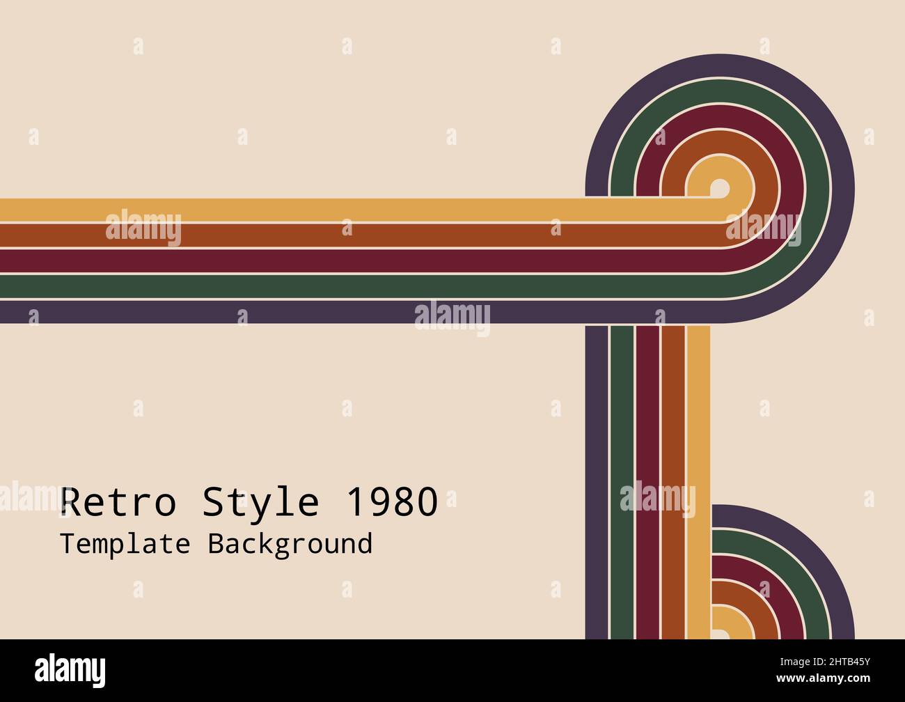 Astratto retrò 1980 design di linee colorate disegno stripe semplice modello. Sovrapposizione per uno sfondo minimo. Vettore di illustrazione Illustrazione Vettoriale