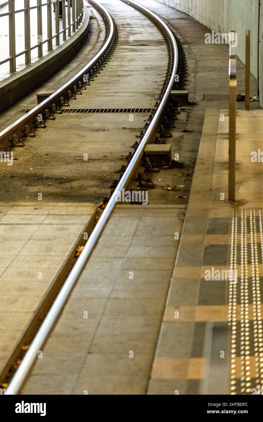 Colpo verticale di una ferrovia. Foto Stock