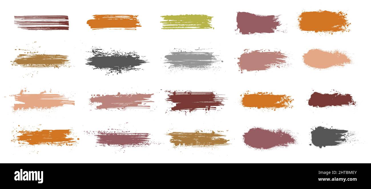 Set di colori per pennellate e stencil Illustrazione Vettoriale