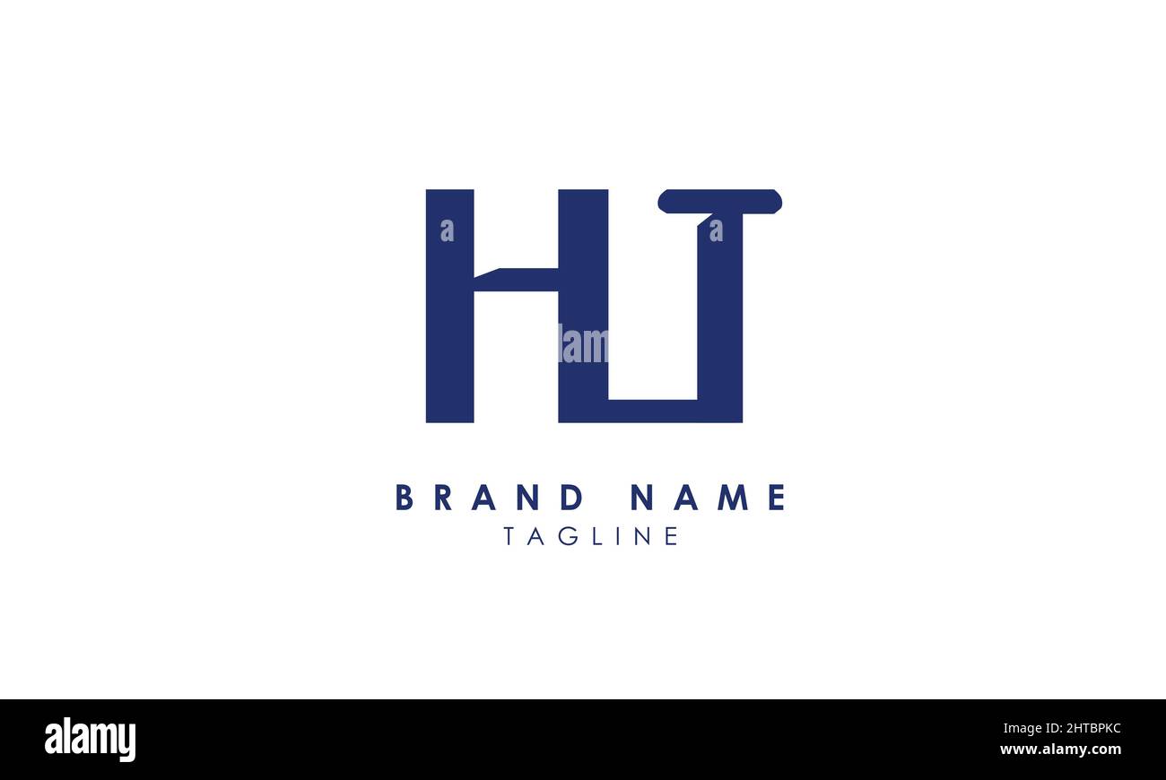 Lettere alfabetiche iniziali logo monogramma HU, UH, H e U. Illustrazione Vettoriale