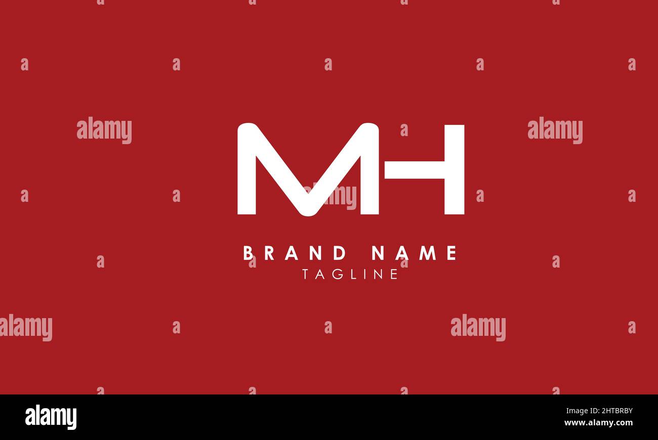 Lettere alfabetiche iniziali logo monogramma MH, HM, M e H. Illustrazione Vettoriale