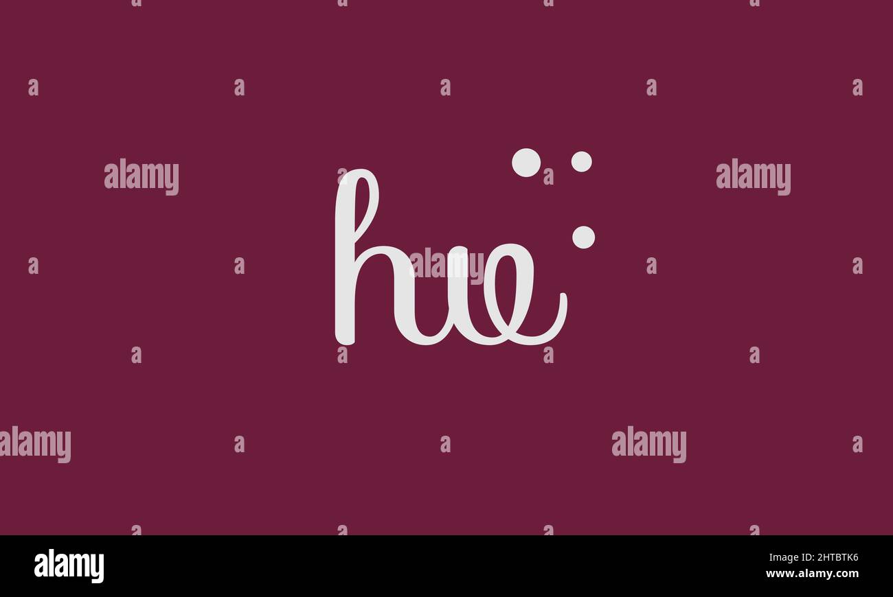Lettere alfabetiche iniziali logo monogramma HU, UH, H e U. Illustrazione Vettoriale