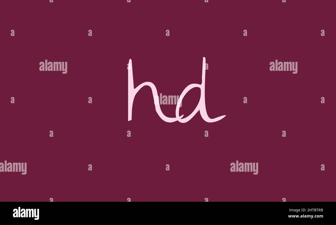 Lettere alfabetiche iniziali logo Monogramma HD, DH, H e D. Illustrazione Vettoriale