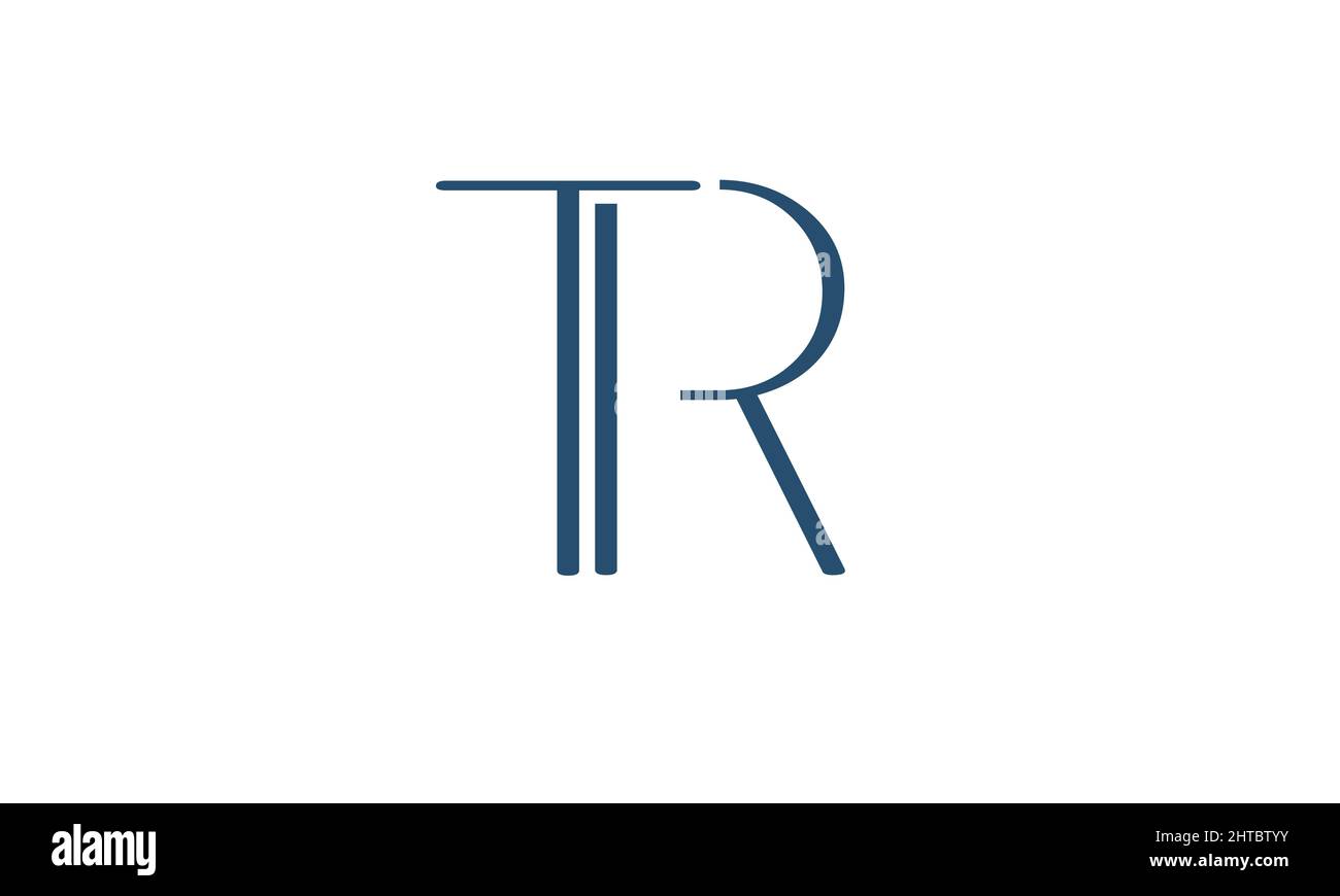 Lettere alfabetiche iniziali Logo monogramma TR, RT, T e R. Illustrazione Vettoriale