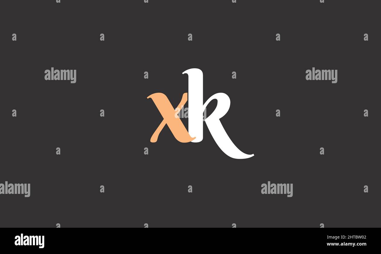 Lettere alfabetiche iniziali logo monogramma XK, KX, X e K. Illustrazione Vettoriale