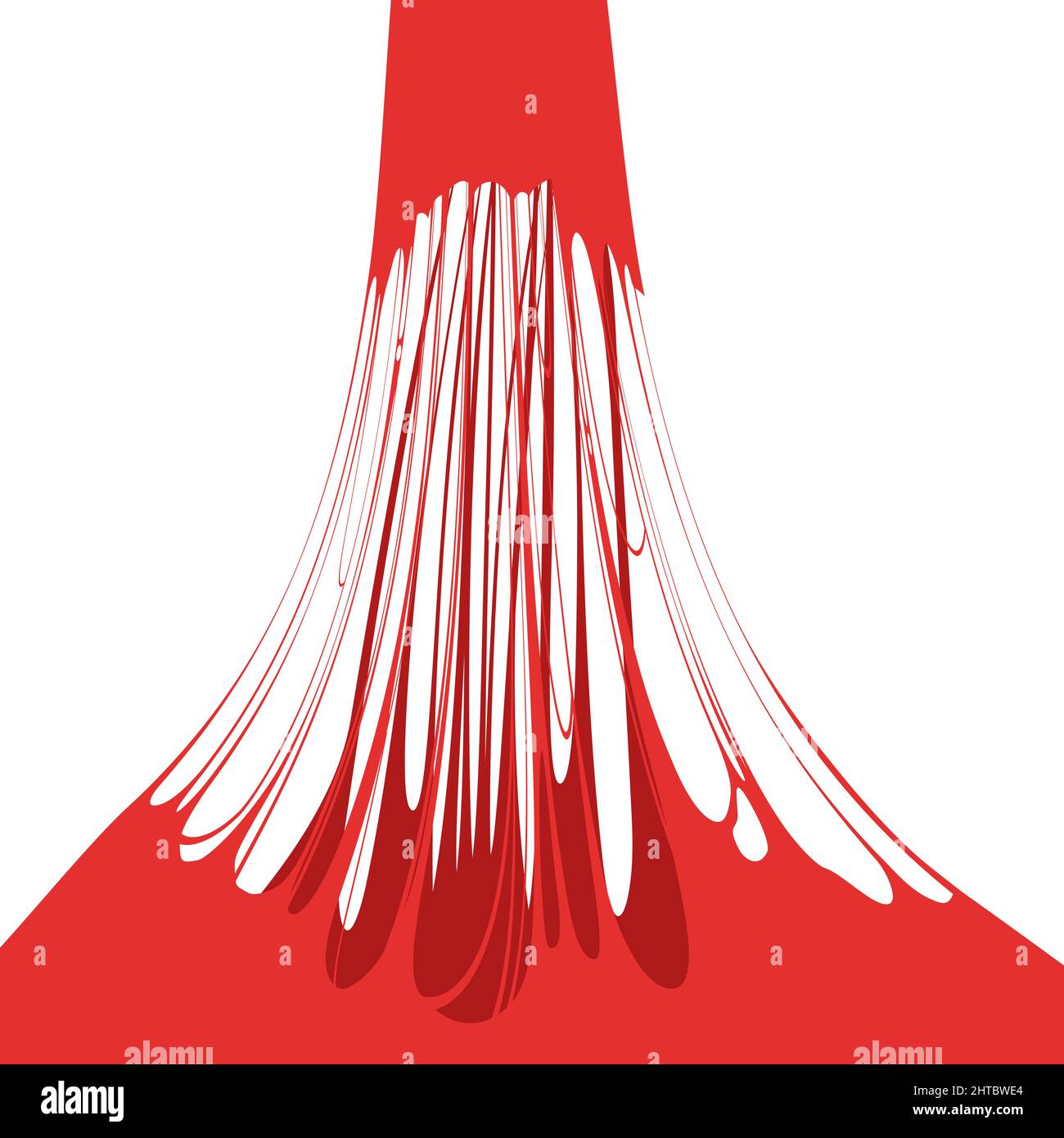 Slime appiccicoso stirato. Rosso divertente scesa, gelatina colla sostanza liquida, tencion, elasticità. Illustrazione vettoriale Illustrazione Vettoriale