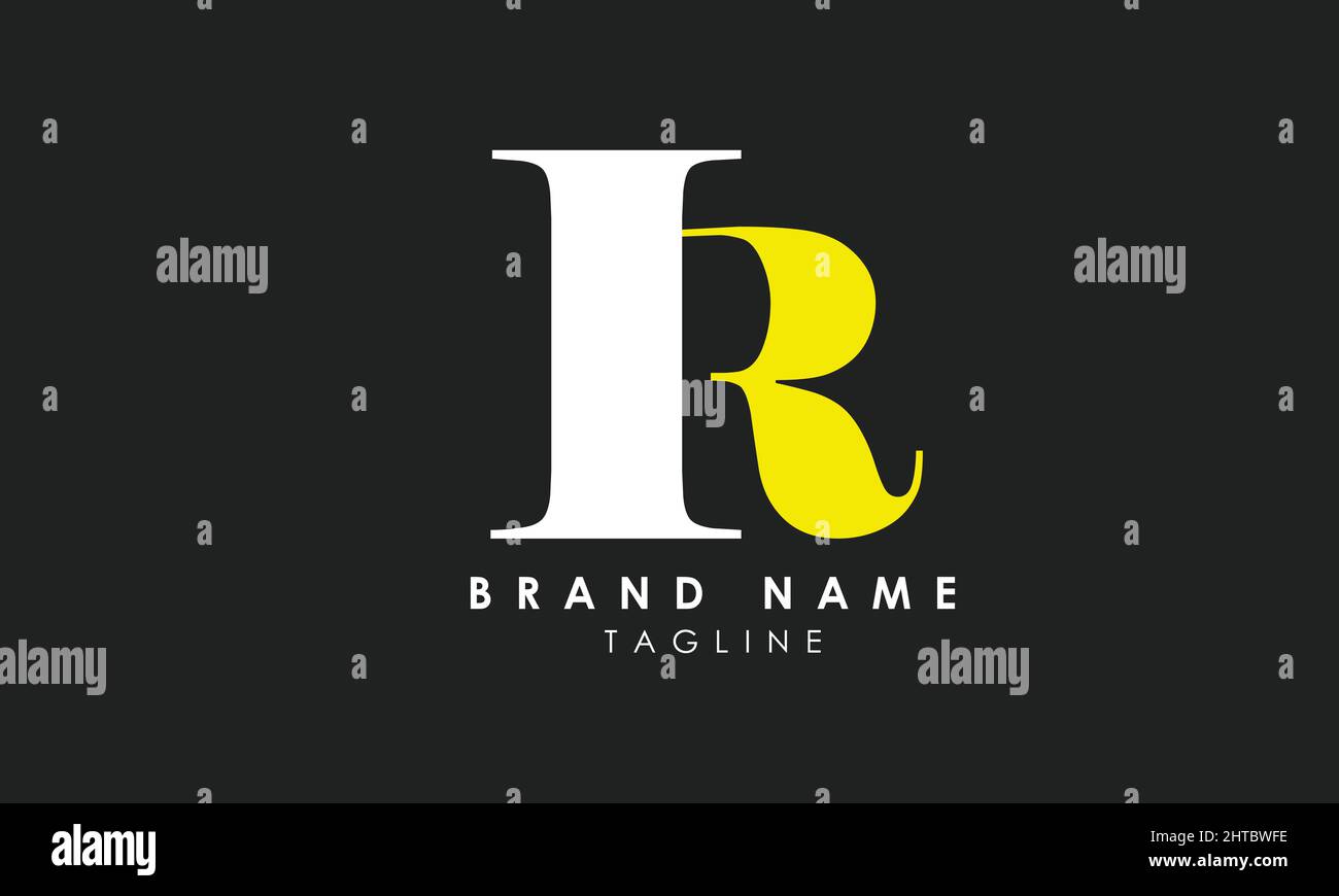Lettere alfabetiche iniziali logo monogramma IR, RI, i e R. Illustrazione Vettoriale