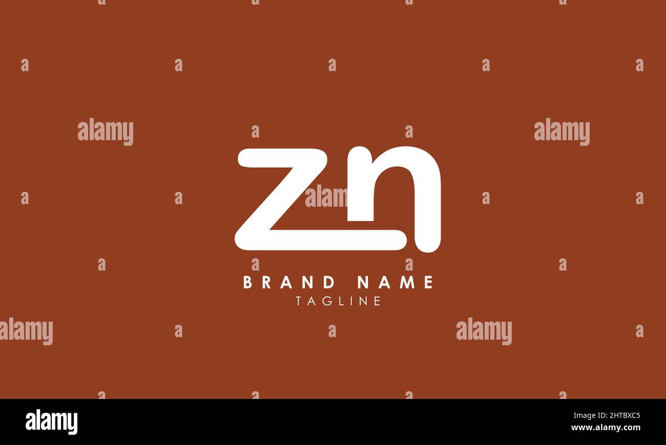Lettere alfabetiche iniziali logo monogramma ZN, NZ, Z e N. Illustrazione Vettoriale