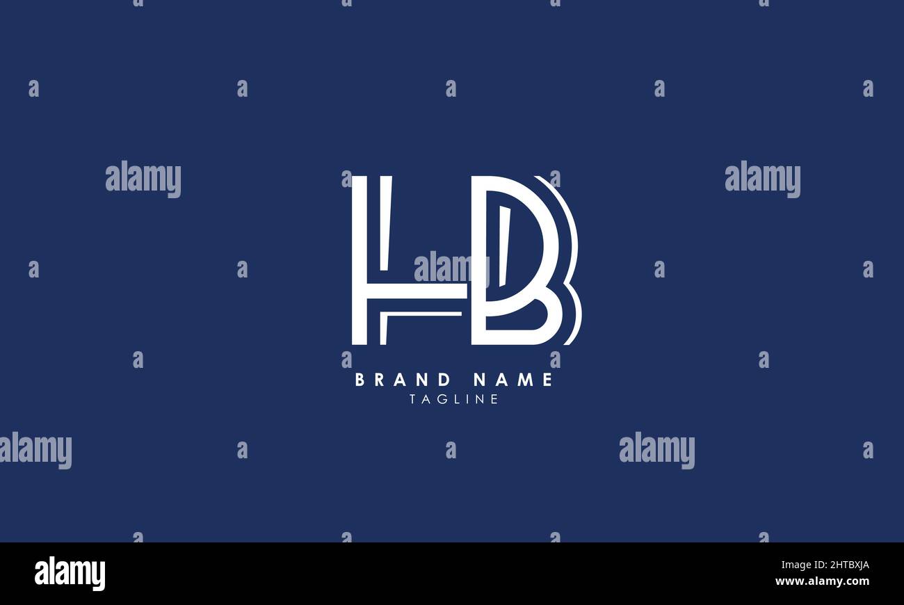 Lettere alfabetiche iniziali logo monogramma HB, BH, H e B. Illustrazione Vettoriale
