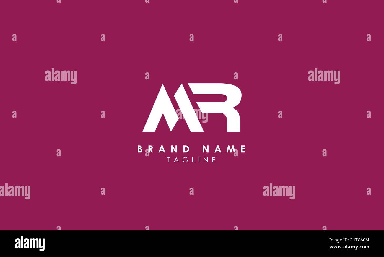 Lettere alfabetiche iniziali logo monogramma MR, RM, M e R. Illustrazione Vettoriale