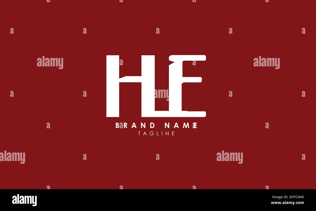 Lettere alfabetiche iniziali logo monogramma EH, HE, H ed E. Illustrazione Vettoriale
