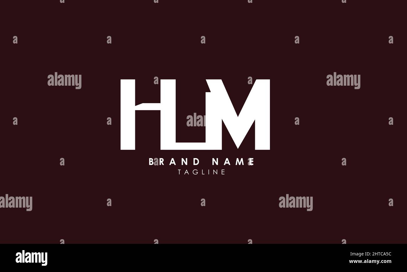 Lettere alfabetiche iniziali logo monogramma HM, MH, H e M. Illustrazione Vettoriale