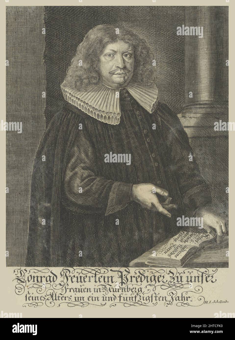 Ritratto di Johann Konrad Feuerlein (1629-1704), 1680. Collezione privata. Foto Stock