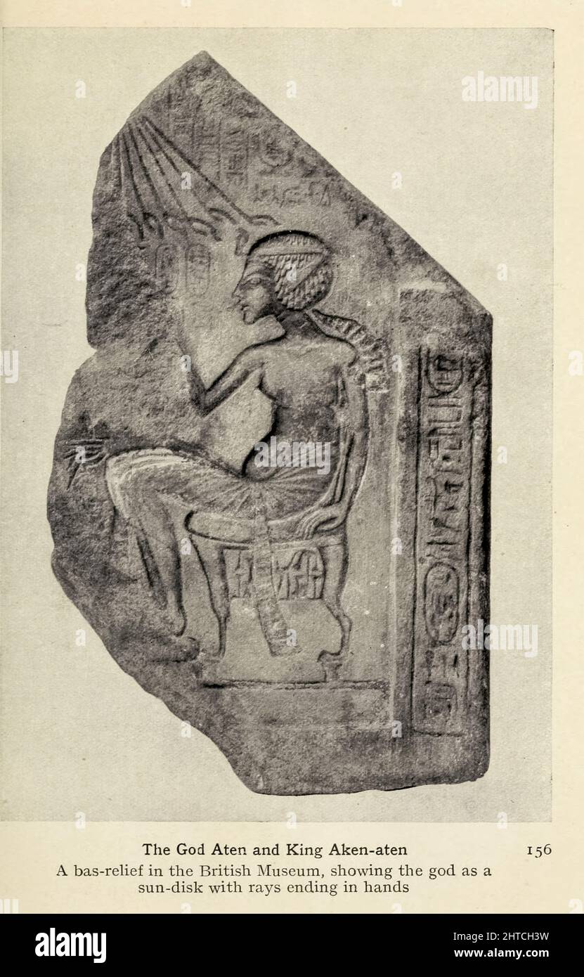 Il Dio Aten e il re Aken-aten dal libro " Miti e leggende : antico Egitto " di Lewis Spence, pubblicato Boston : D.D. Nickerson 1910 Foto Stock
