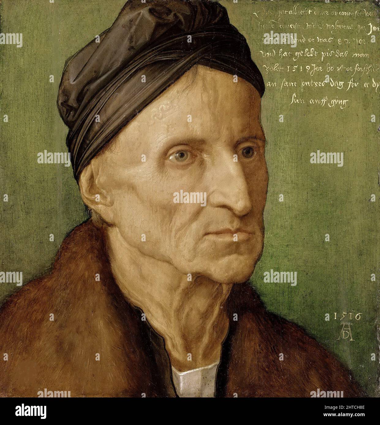 Ritratto di Michael Wolgemut (1434-1519), 1516. Trovato nella collezione del Germanisches Nationalmuseum, Norimberga. Foto Stock