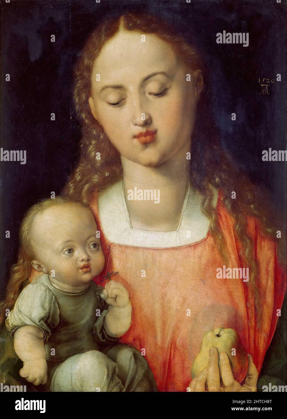 Madonna e bambino con Pera, 1526. Trovato nella Collezione delle Gallerie degli Uffizi, Firenze. Foto Stock