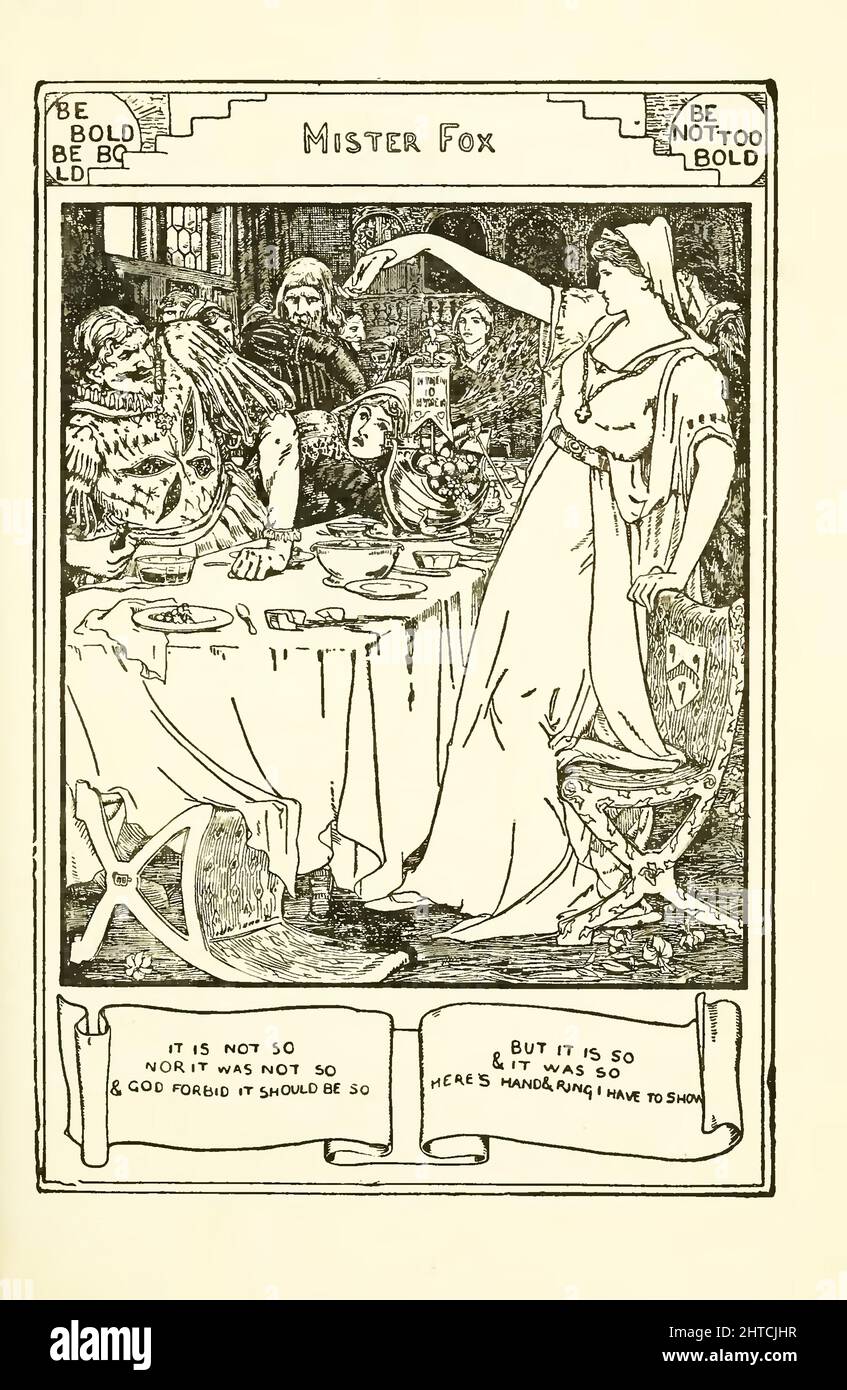 Illustrazione di "MR Fox?, da inglese Fairy Tales, 1890. Collezione privata. Foto Stock