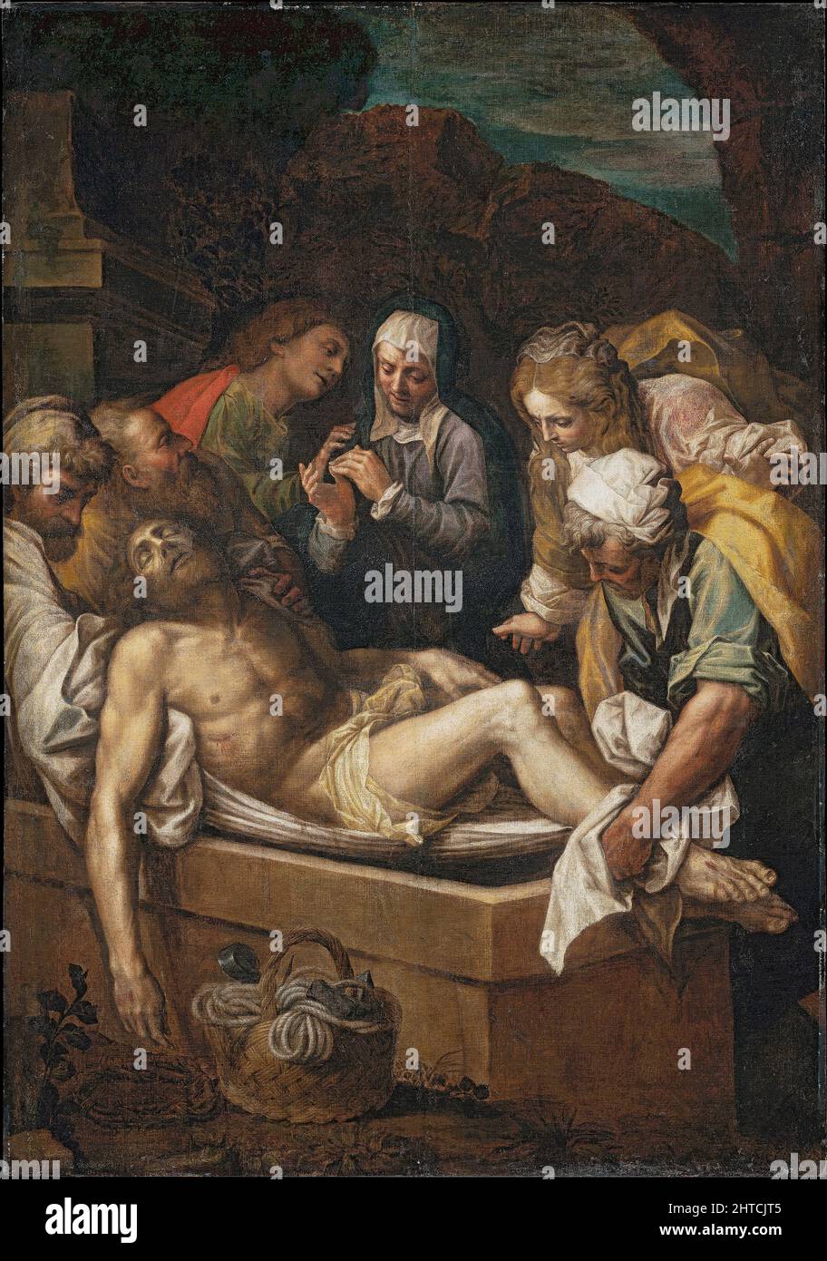 L'Entombment di Cristo, ca 1585-1590. Trovato nella Collezione delle Gallerie degli Uffizi, Firenze. Foto Stock