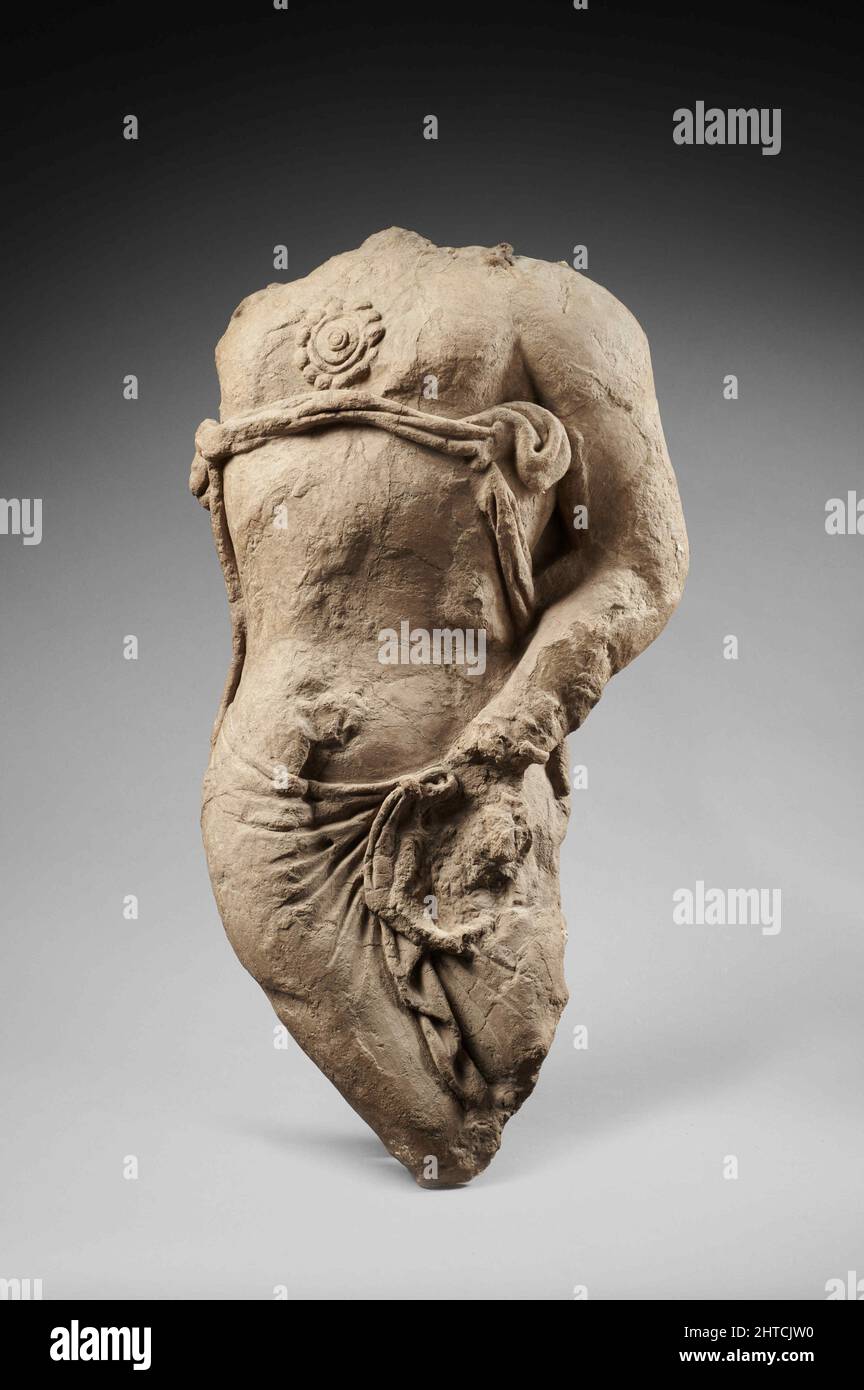 Figura di un Principe, Devata o Bodhisattva. Da Ajina Tepe, fine del 7th - inizio del 8th secolo. Trovato nella collezione del Museo Nazionale delle Antichità del Tagikistan, Dushanbe. Foto Stock
