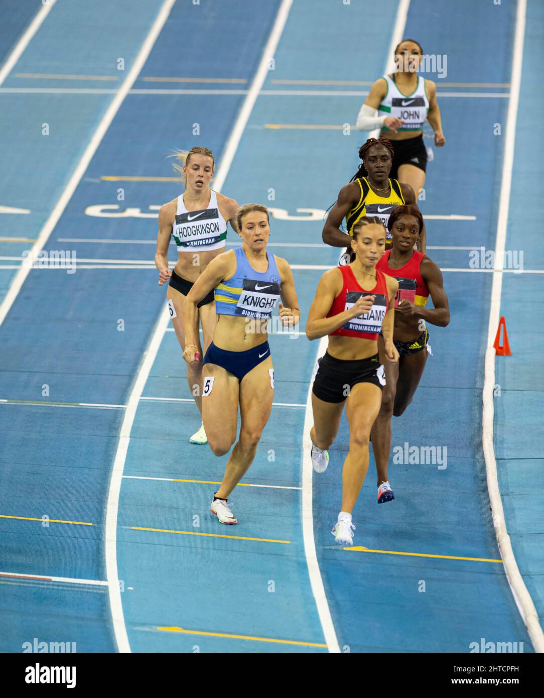 Domenica 27 Febbraio 2022 : durante la gara di 400 metri al UK Athletics Indoor Championships and World Trials Birmingham al giorno 2 dell'Utilita Arena di Birmingham Foto Stock