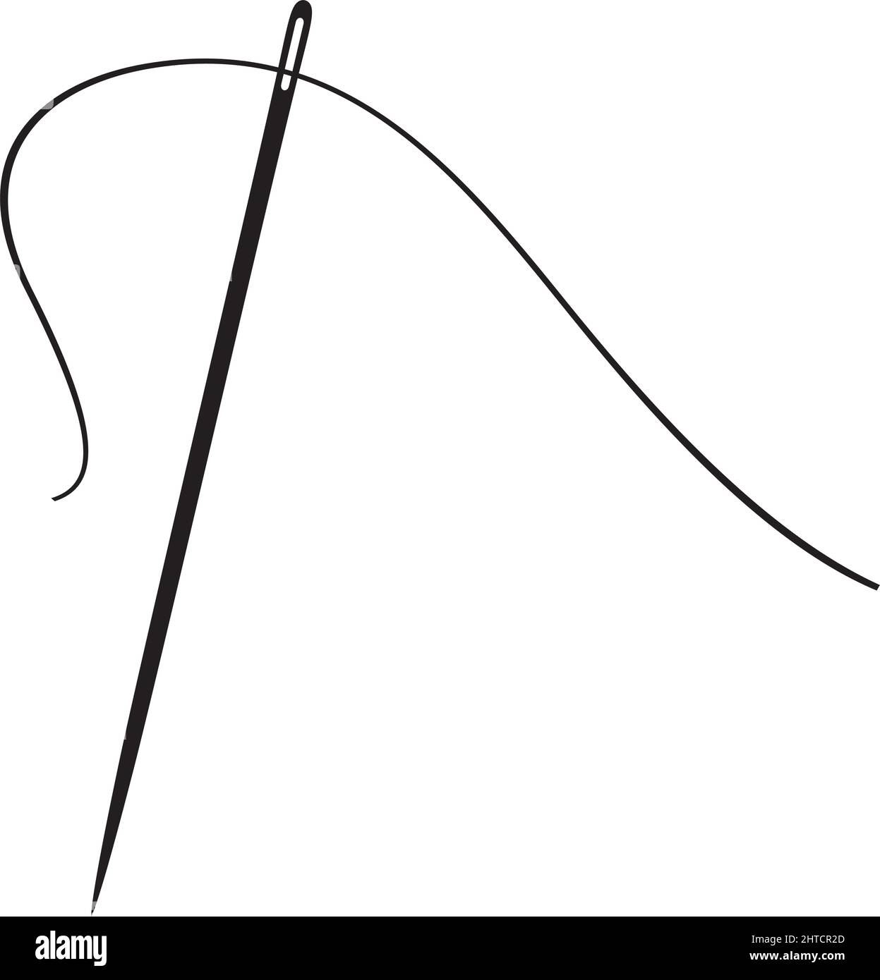 Illustrazione vettoriale di un ago da cucire con filo Illustrazione Vettoriale