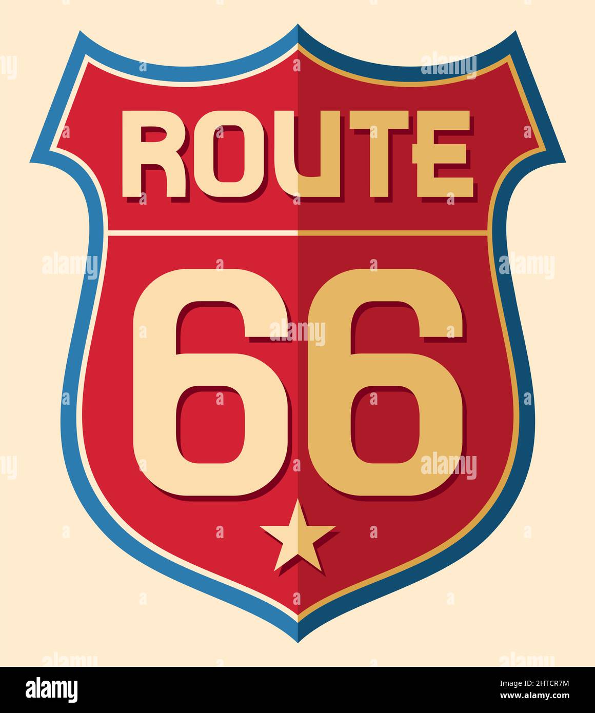Percorso storico US 66 Sign Vector Illustration Illustrazione Vettoriale