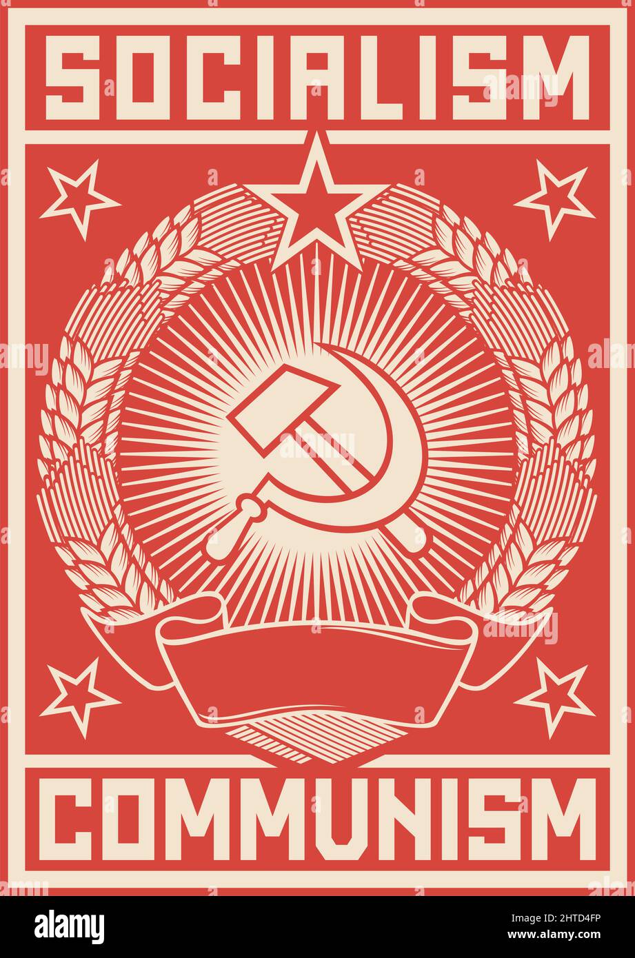 Socialismo - illustrazione vettoriale del manifesto del comunismo Illustrazione Vettoriale