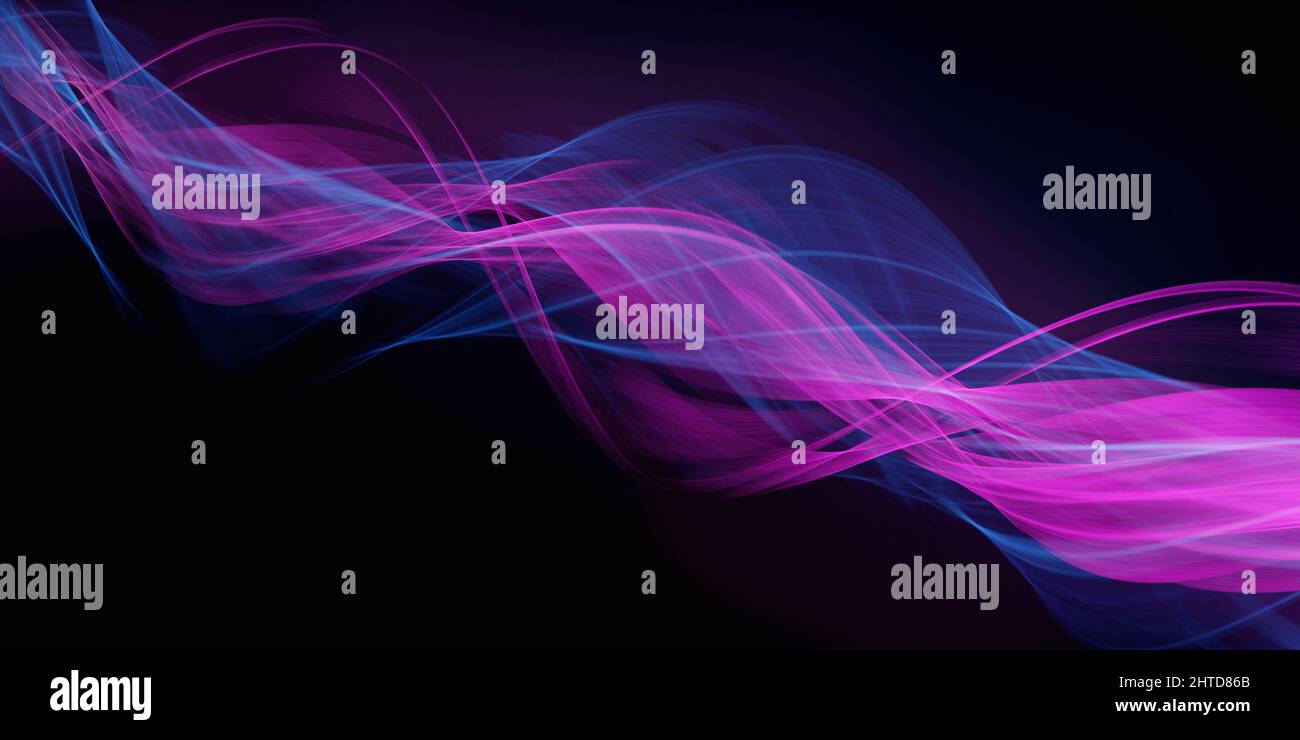 Trendy Line Waves Vibrant Royal Blue Colors Trend astratto sfondo Foto Stock