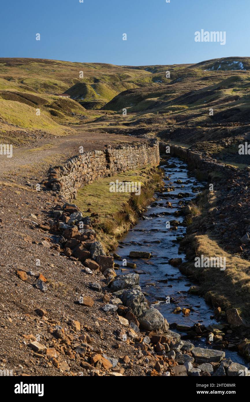 Il paesaggio di Nenthead, Cumbria, è stato modellato dalla storica miniera di piombo nella zona Foto Stock