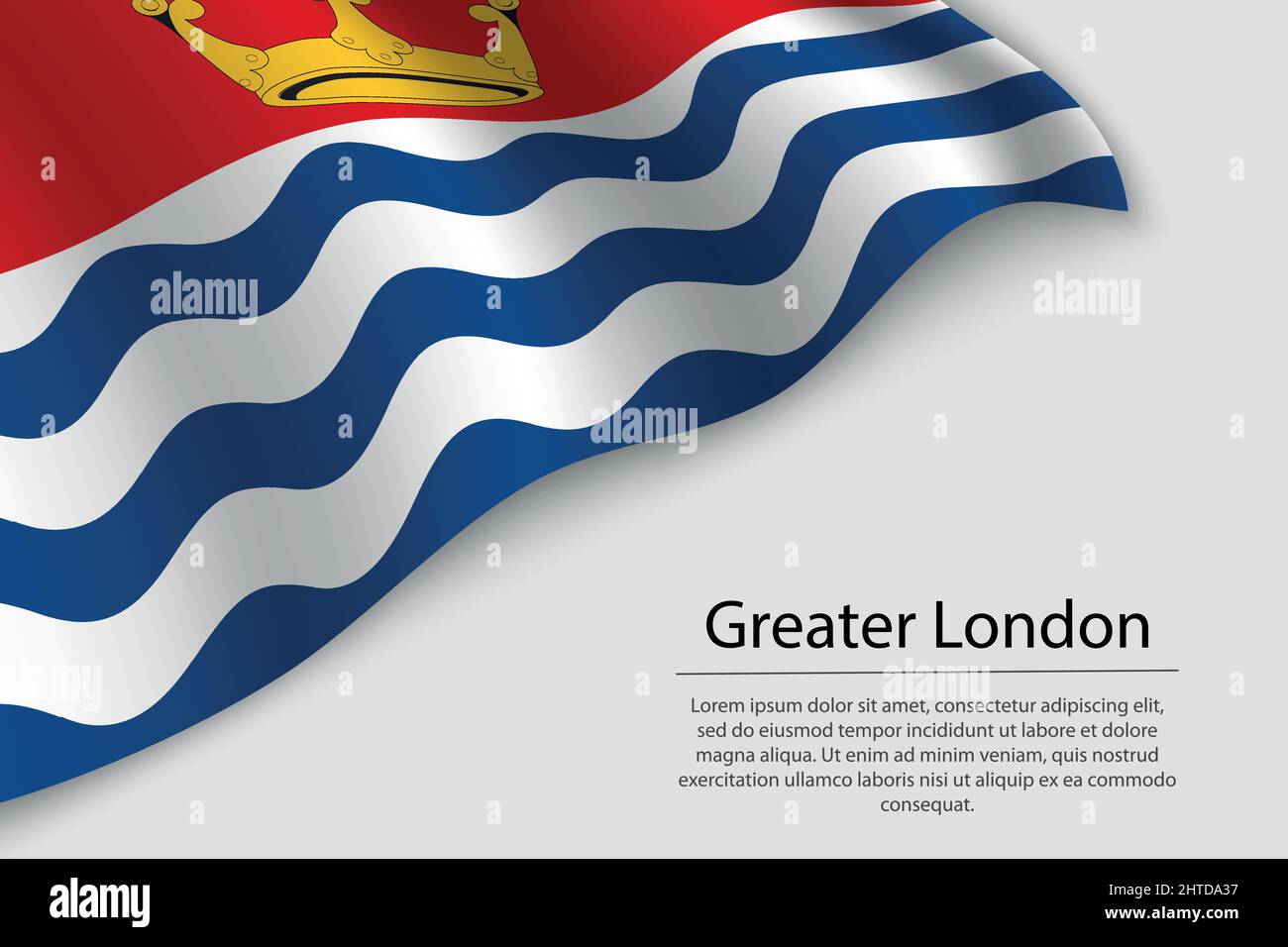 La bandiera di Greater London è una contea dell'Inghilterra. Modello vettoriale banner o nastro Illustrazione Vettoriale