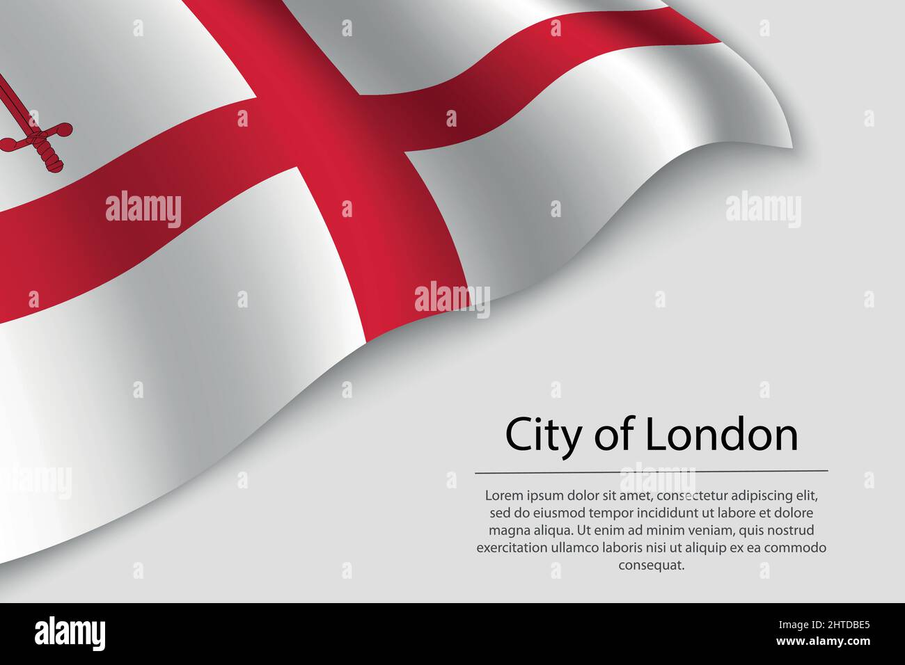 La bandiera di City of London è una contea dell'Inghilterra. Modello vettoriale banner o nastro Illustrazione Vettoriale