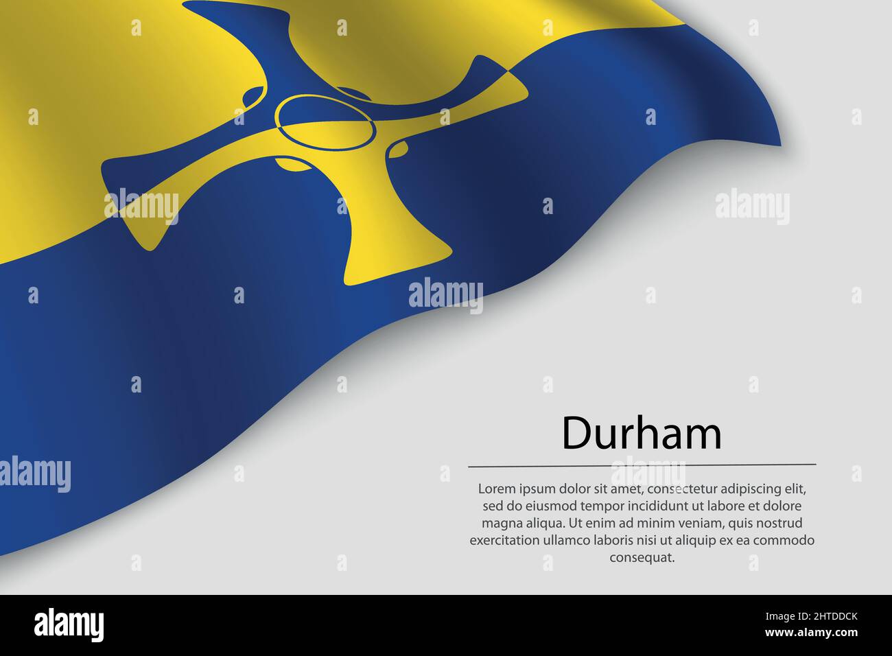 La bandiera di Durham è una contea dell'Inghilterra. Modello vettoriale banner o nastro Illustrazione Vettoriale