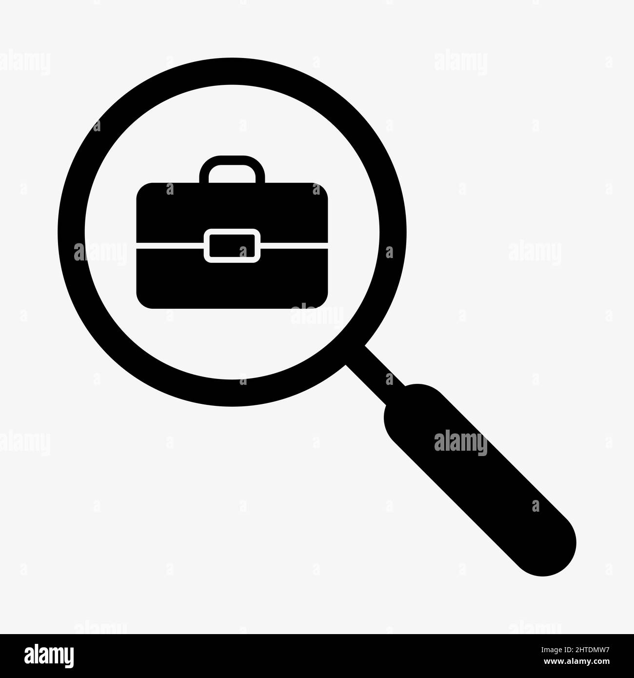 Icona Cerca lavoro. Segno vettoriale su sfondo bianco Illustrazione Vettoriale