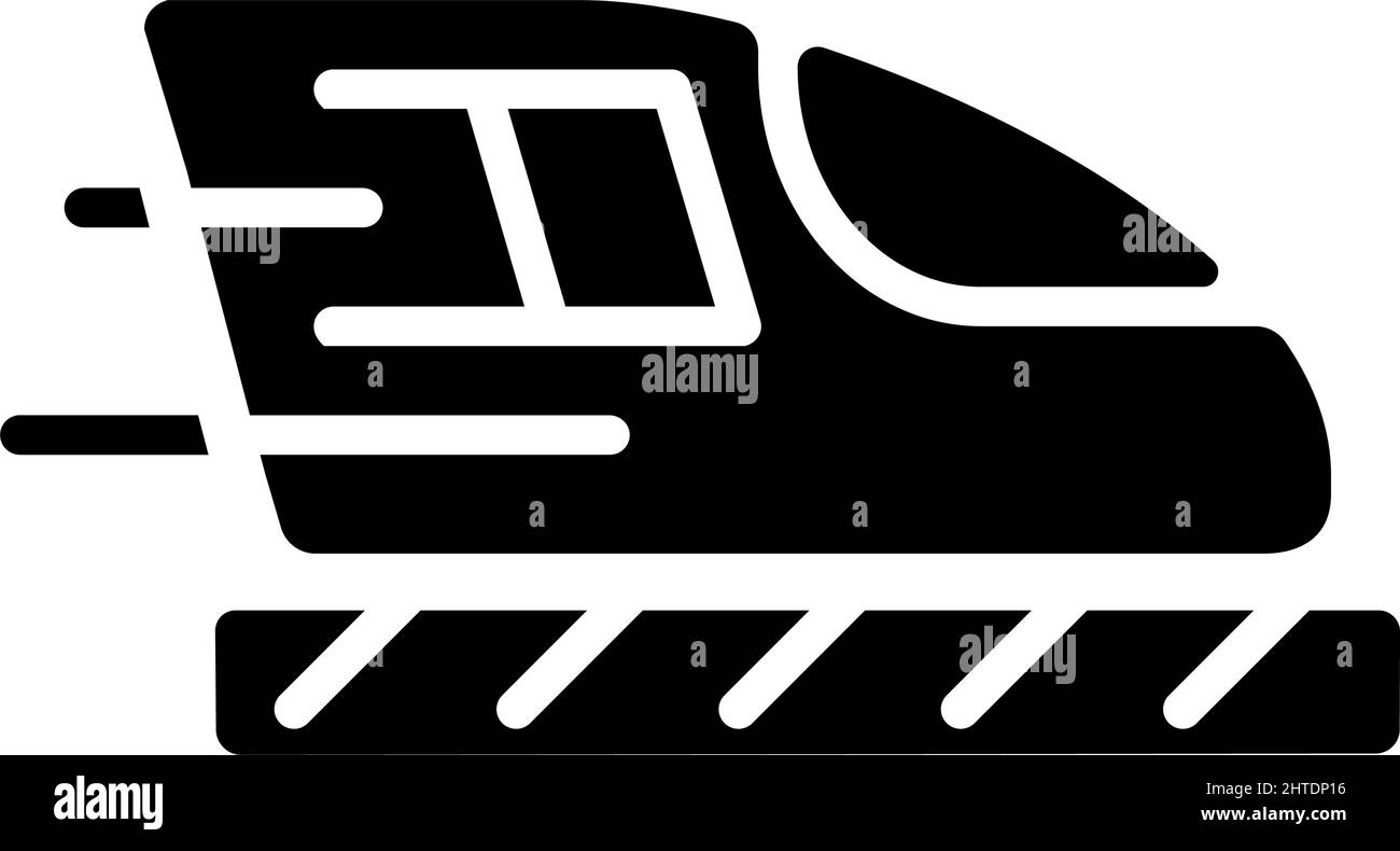 Icona Train glyph nero Illustrazione Vettoriale