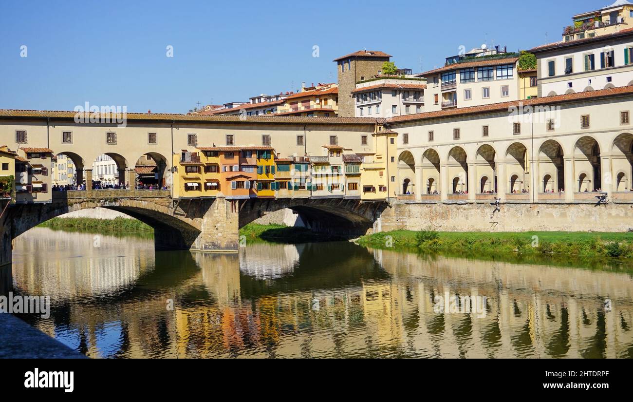 Bellissimo scatto del Ponte Veccio a Firenze Foto Stock
