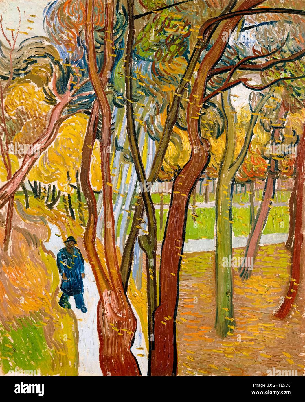 Vincent van Gogh, il Giardino dell'Ospedale di San Paolo (caduta delle foglie), pittura, olio su tela, 1889 Foto Stock