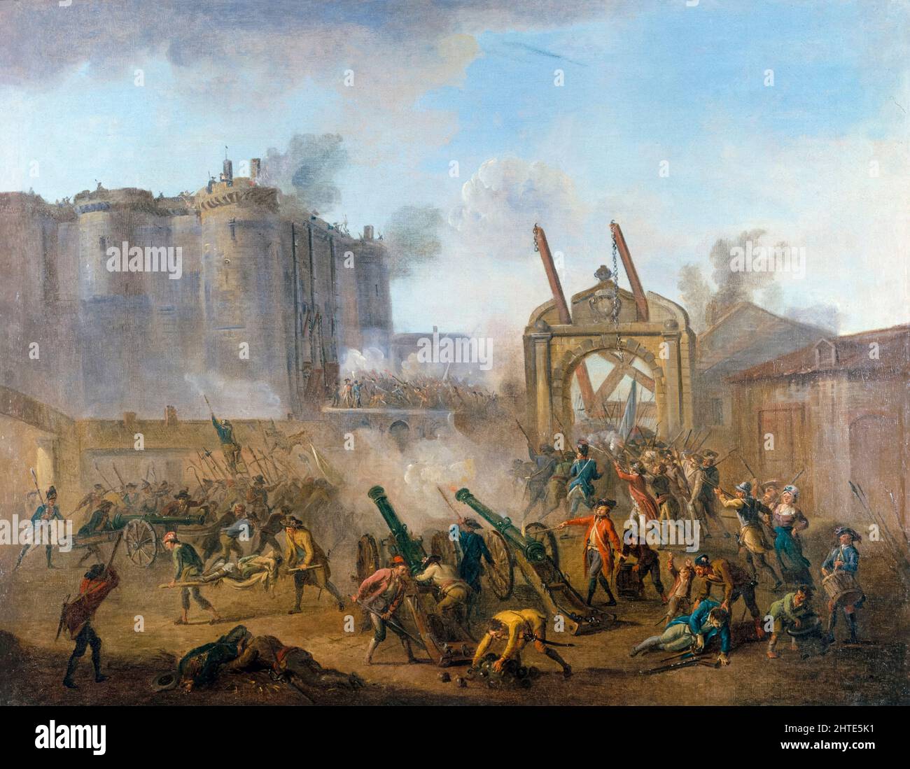 The Storming of the Bastille, dipinto di Rivoluzione francese di Henry  Singleton, prima del 1839 Foto stock - Alamy