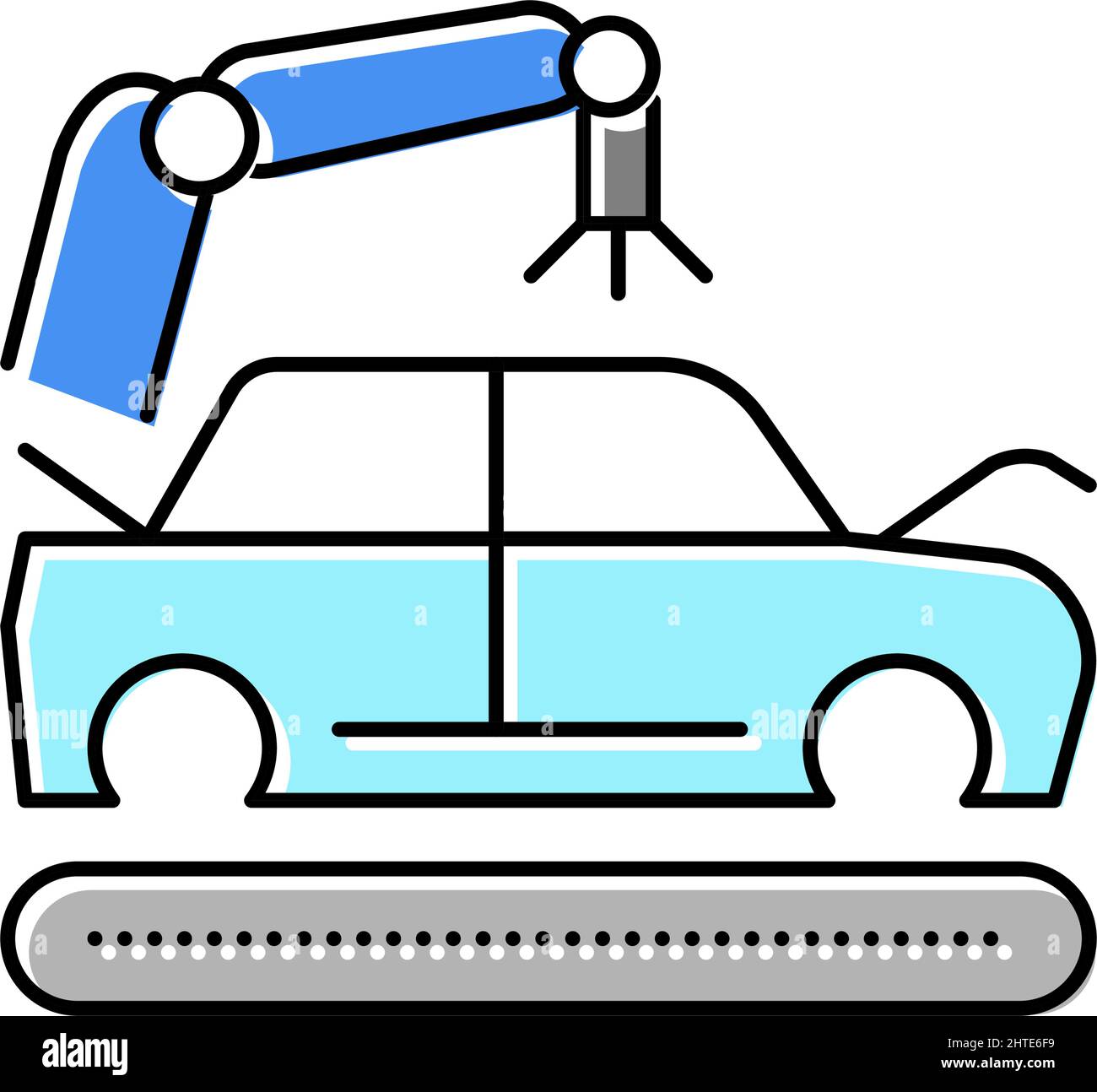 applicare la mano di fondo sulla figura vettoriale dell'icona del colore della carrozzeria Illustrazione Vettoriale