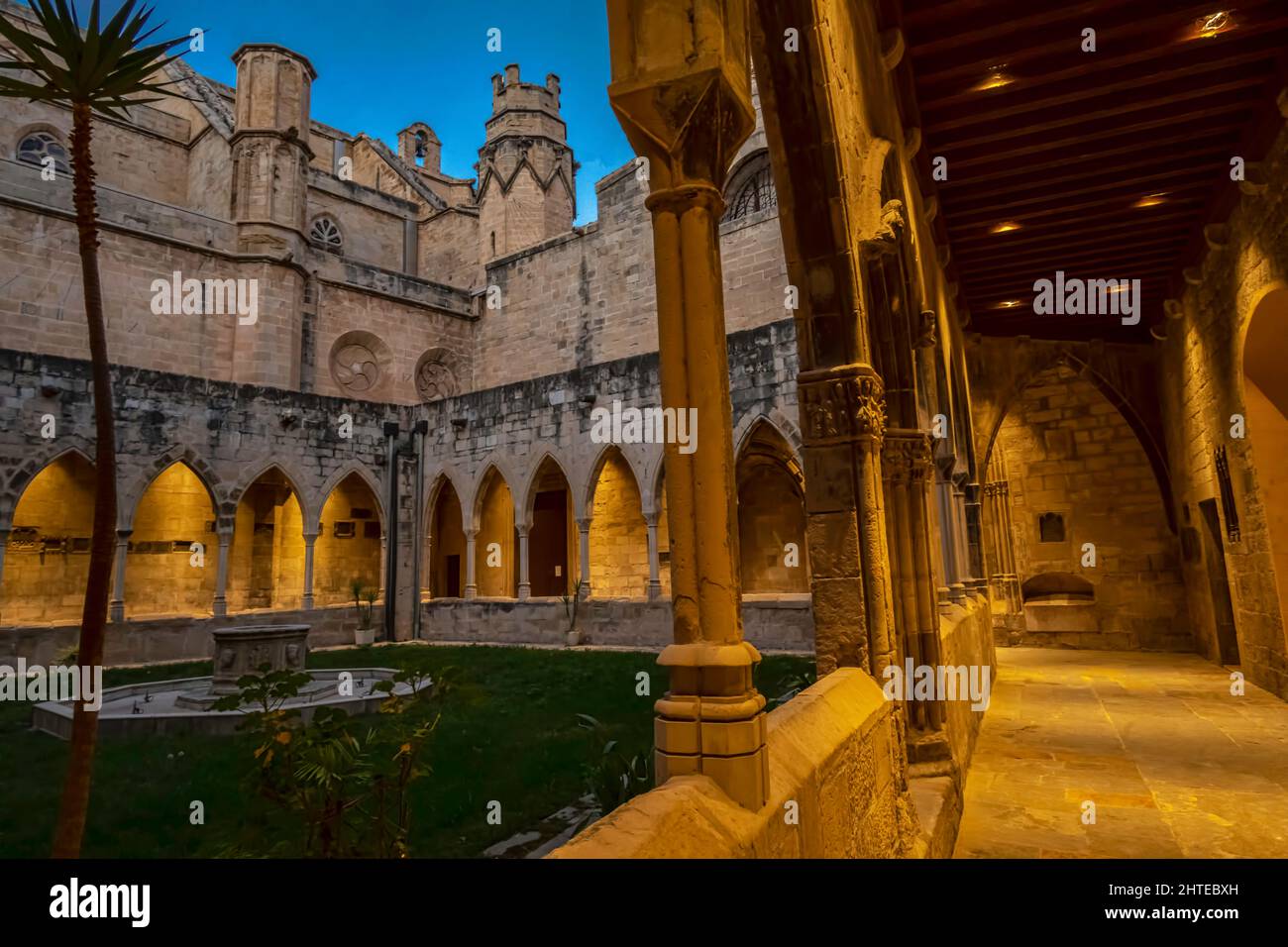 Chiostro della Cattedrale, Tortosa, Baix Ebre, Tarragona, Catalogna, Spagna. Foto Stock