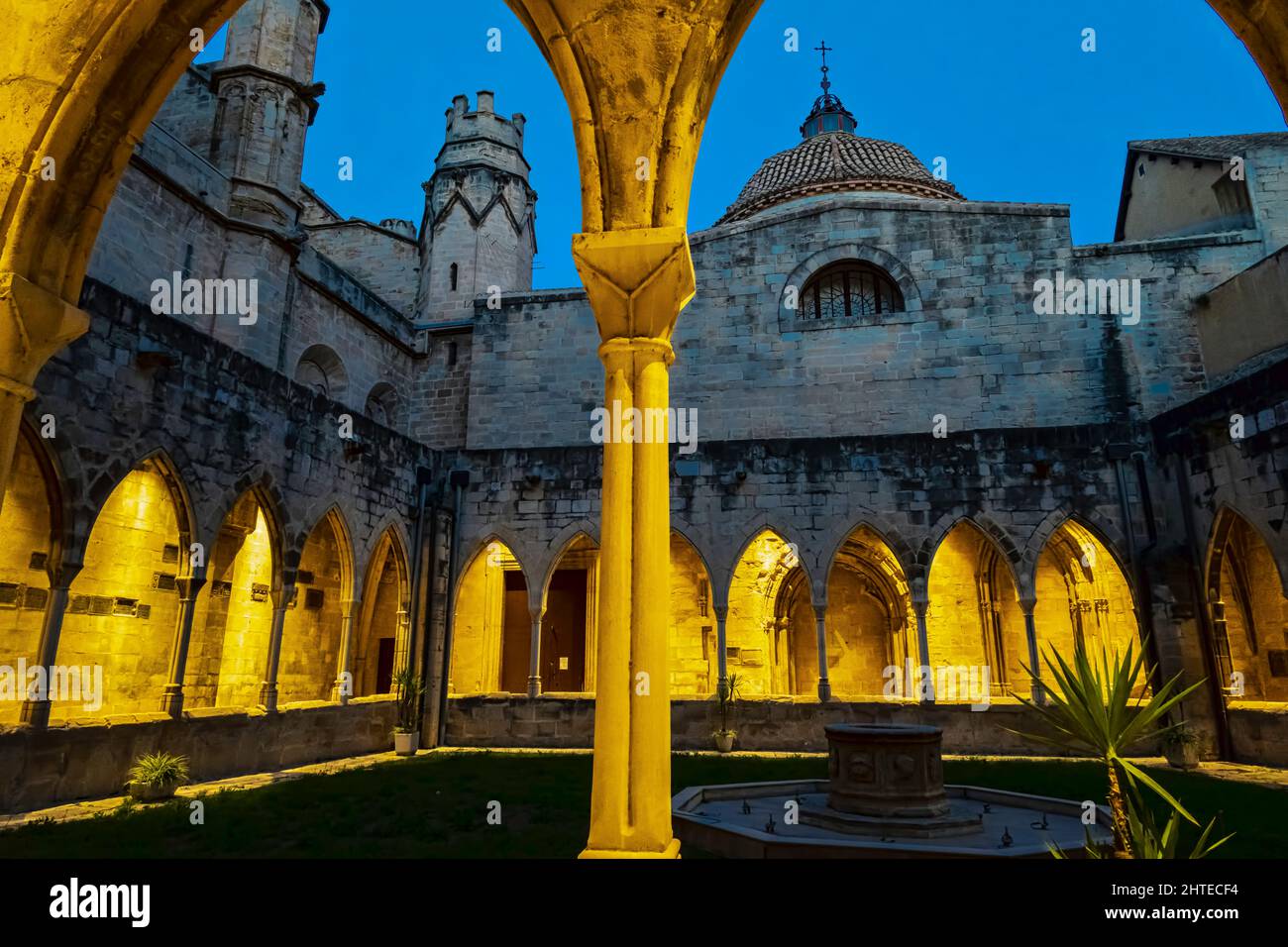 Chiostro della Cattedrale, Tortosa, Baix Ebre, Tarragona, Catalogna, Spagna. Foto Stock