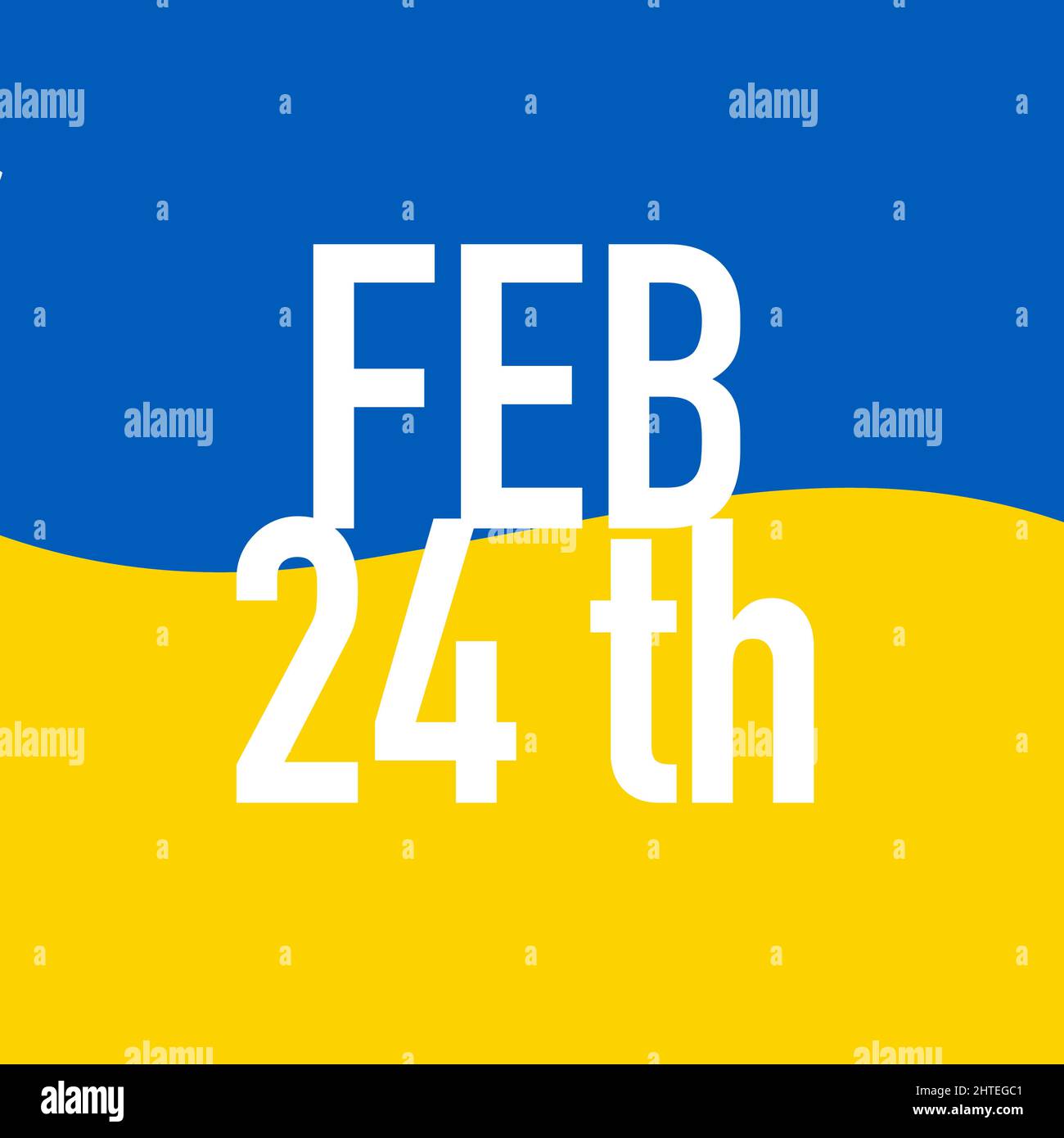 FEB 24th scritta sulla bandiera ucraina. ave concetto Ucraina. Vettore ucraino simbolo, icona, pulsante.-SupplementalCategories+=immagini Illustrazione Vettoriale