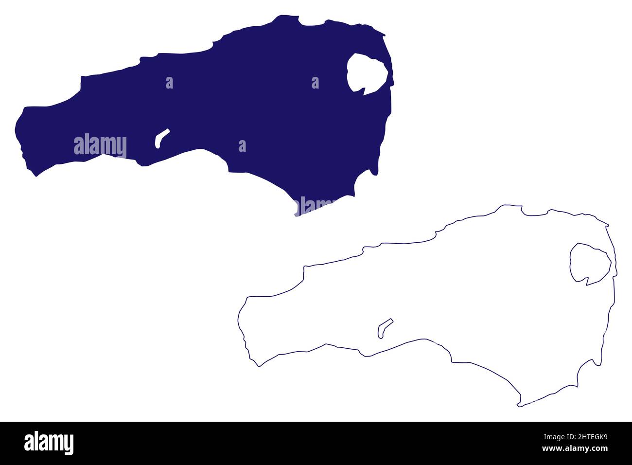 Rum Cay isola (Commonwealth delle Bahamas, Cenrtal America, isole caraibiche) illustrazione vettoriale mappa, scricbble schizzo Mamana e Santa Maria de la Illustrazione Vettoriale