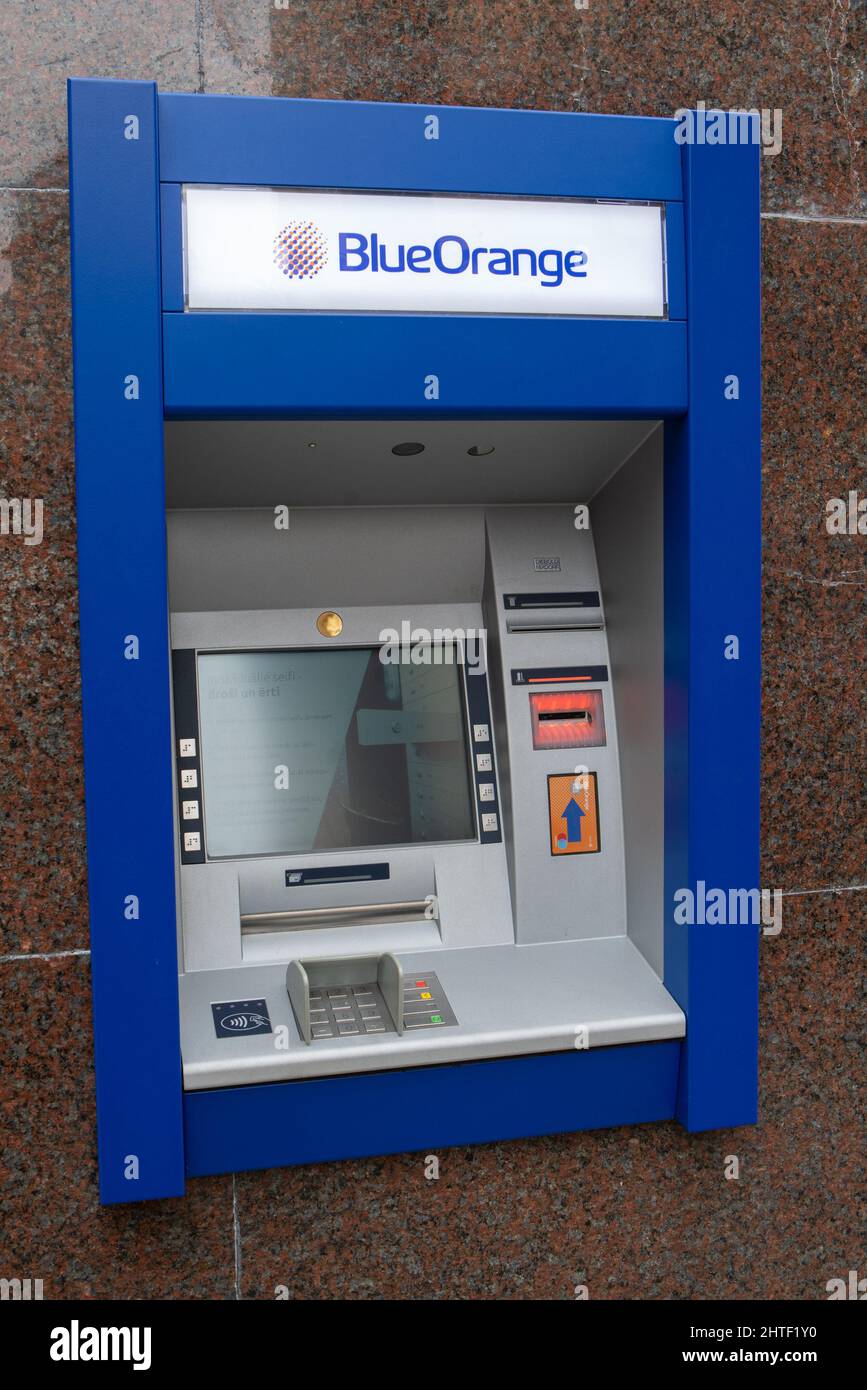 Distributore di contanti, riga, Lettonia, Europa dell'Est Foto Stock