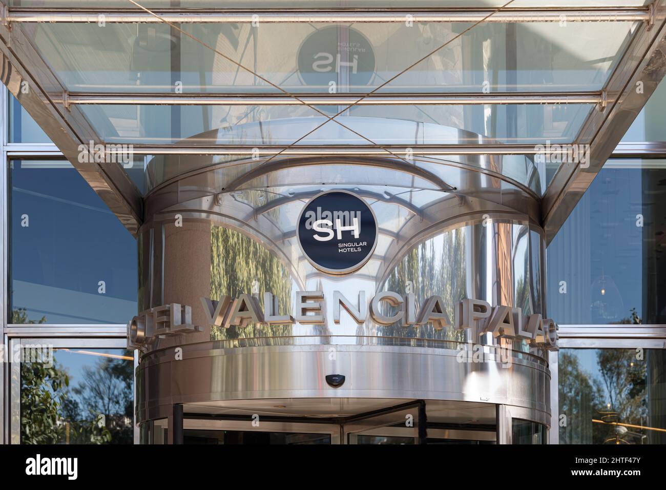 VALENCIA, SPAGNA - 22 FEBBRAIO 2022: SH Singular Hotels è una catena alberghiera spagnola. Valencia Palace Hotel Foto Stock