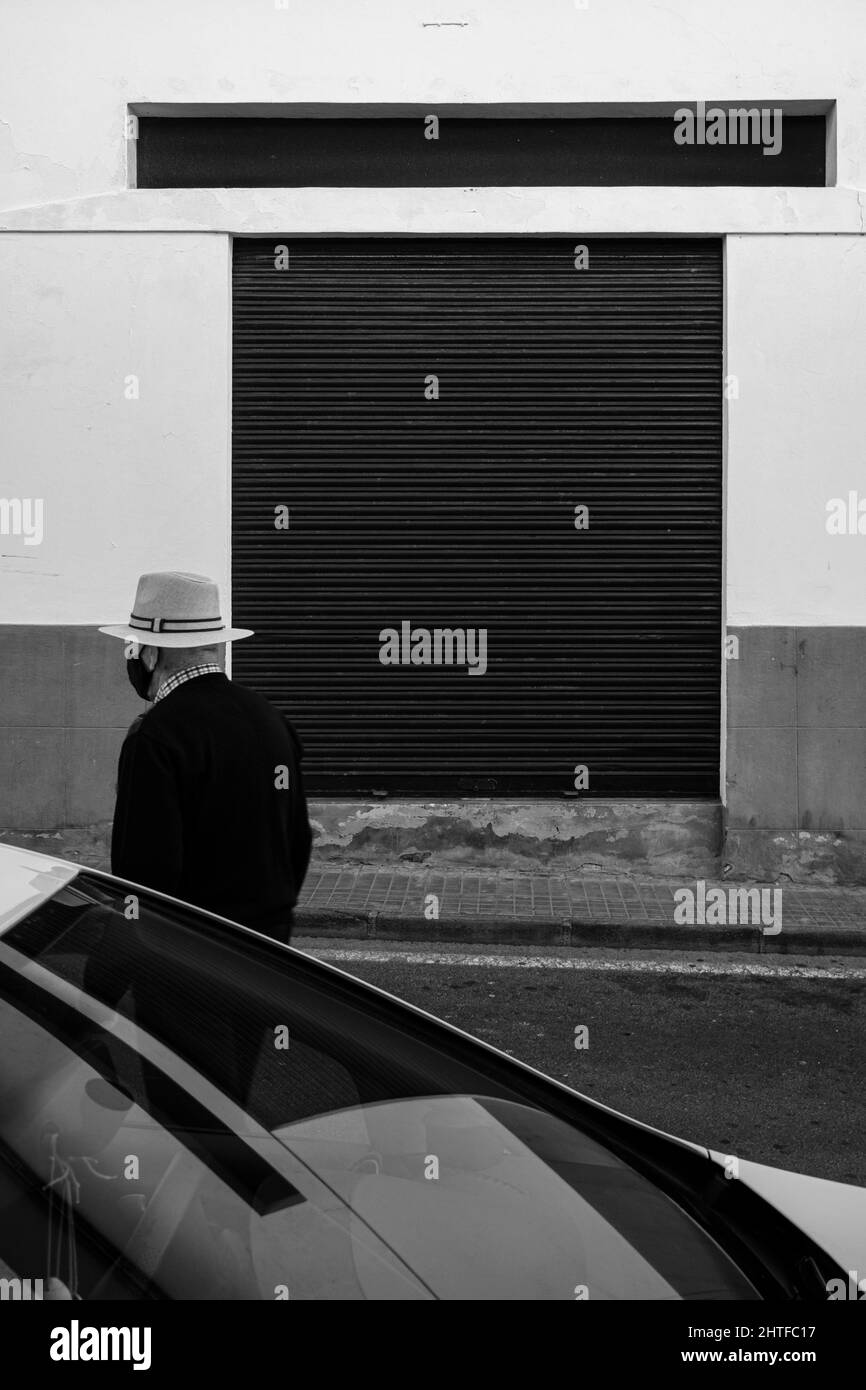 Garage porta a Playa San Juan, Tenerife, Isole Canarie, Spagna Foto Stock