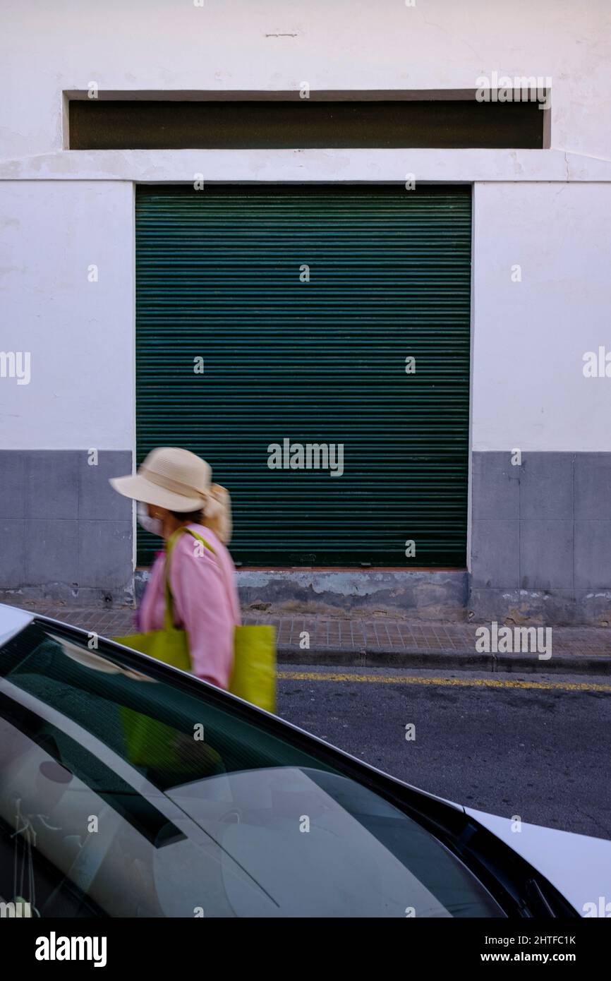 Garage porta a Playa San Juan, Tenerife, Isole Canarie, Spagna Foto Stock