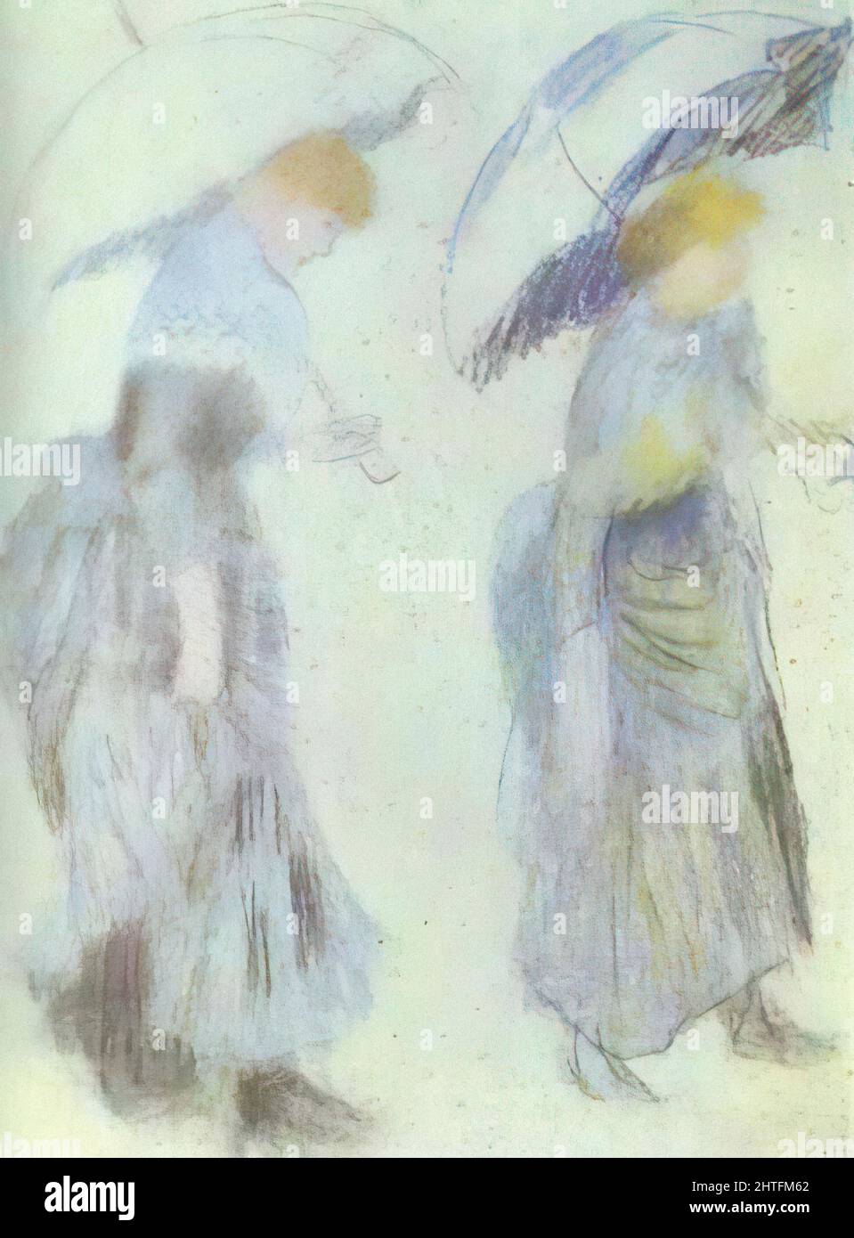 Pierre-Auguste Renoir - due donne con ombrelli Foto stock - Alamy